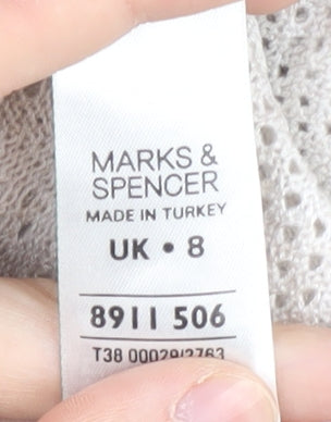 Marks and Spencer Women's Beige Open Front Cardigan Size 8