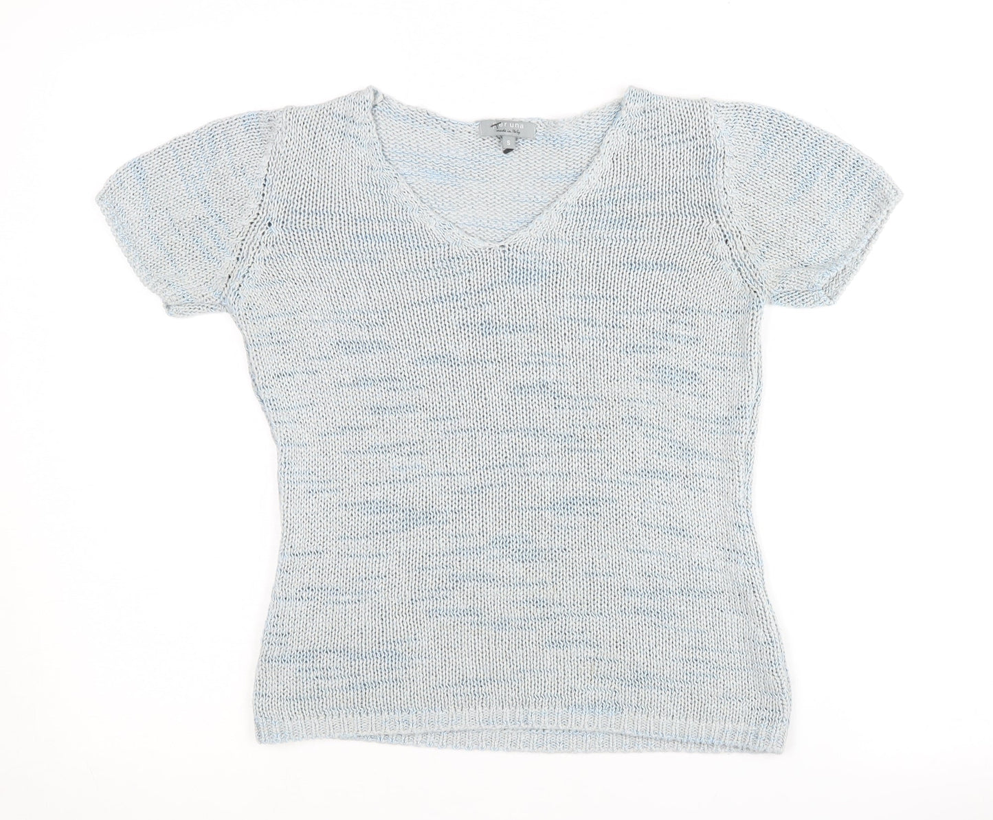 Per Una Women's Blue V-Neck Short Sleeve Jumper