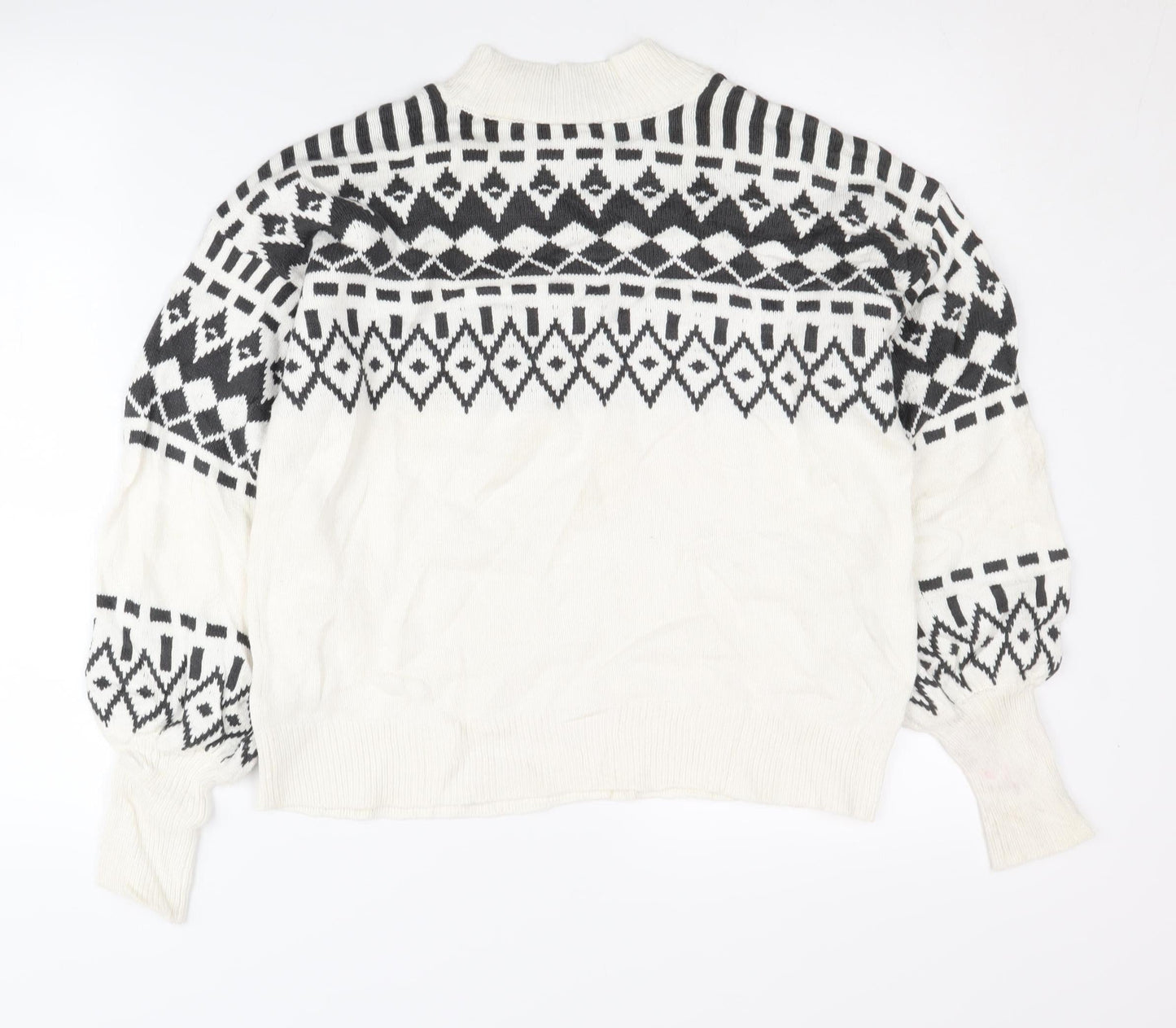 Ann Taylor Women’s White Geometric Pullover Jumper S