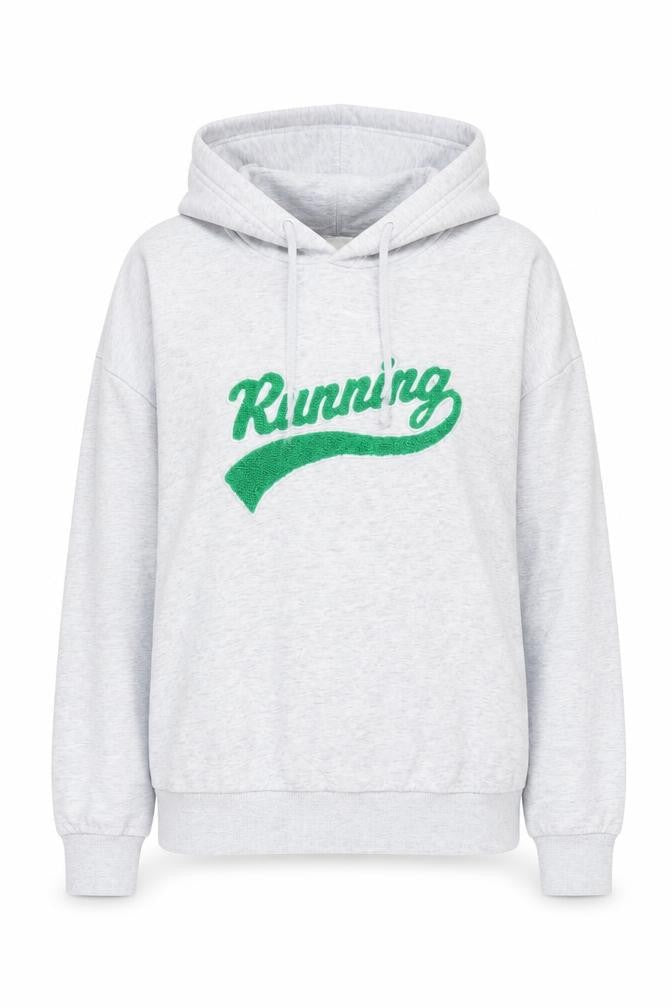Grey Womens Hooded Running Hoodie - M