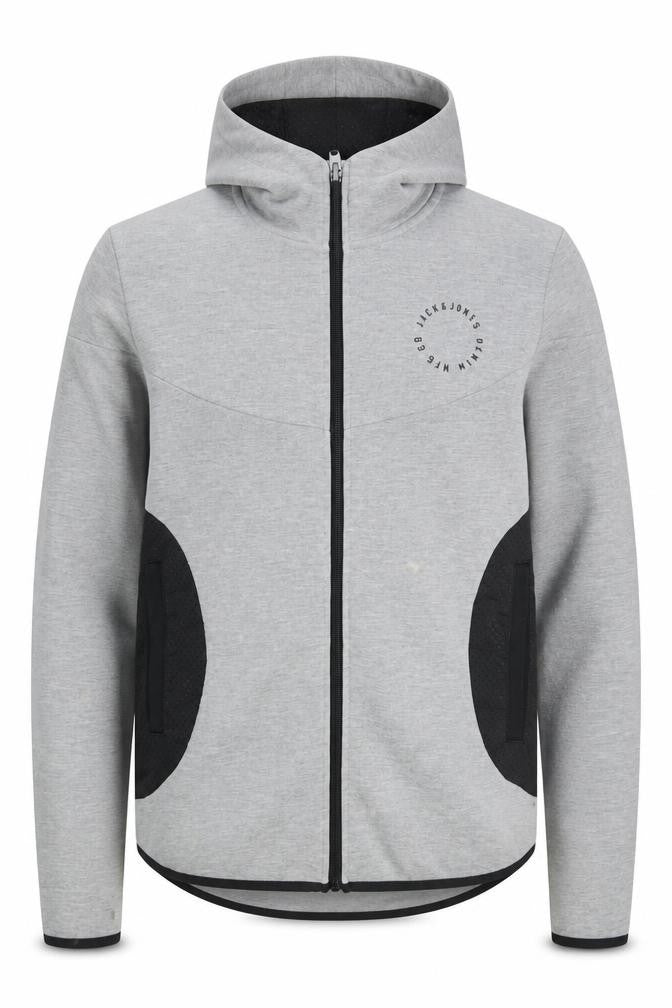 Mens UK S Regular JACK & JONES Grey Full Zip Hoodie