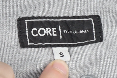 Jack & Jones Grey Full Zip Hoodie, Men's S, Casual Style