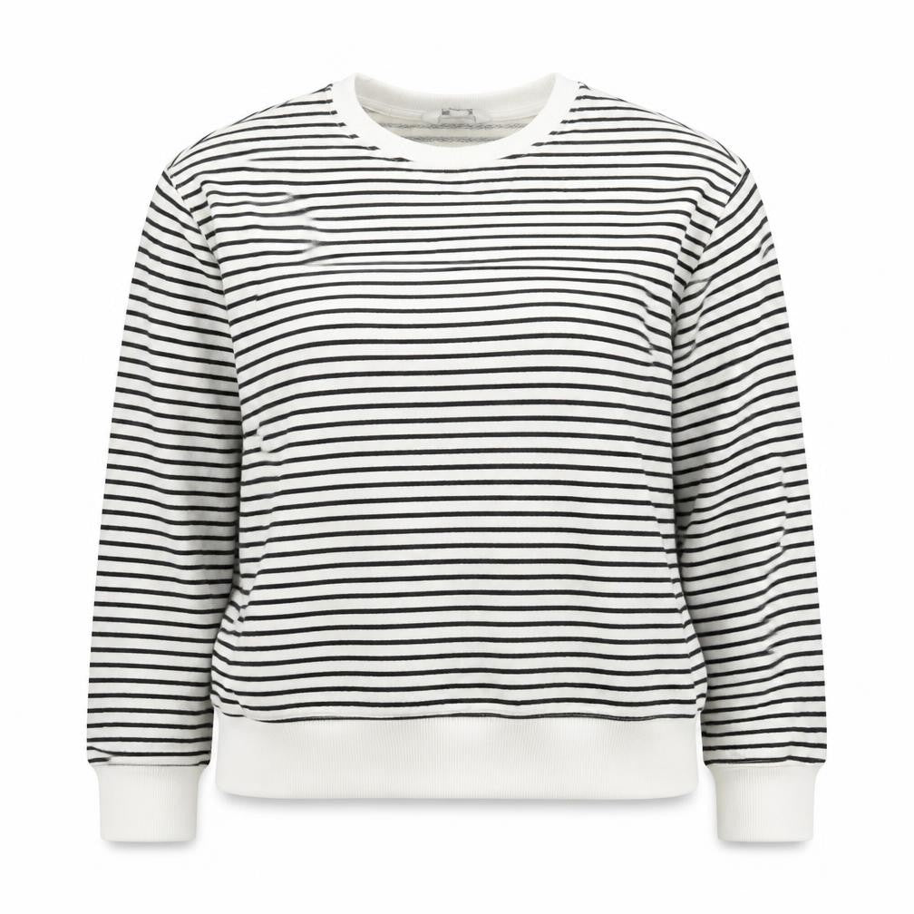 Marks and Spencer Women's Black Striped Pullover Sweatshirt M