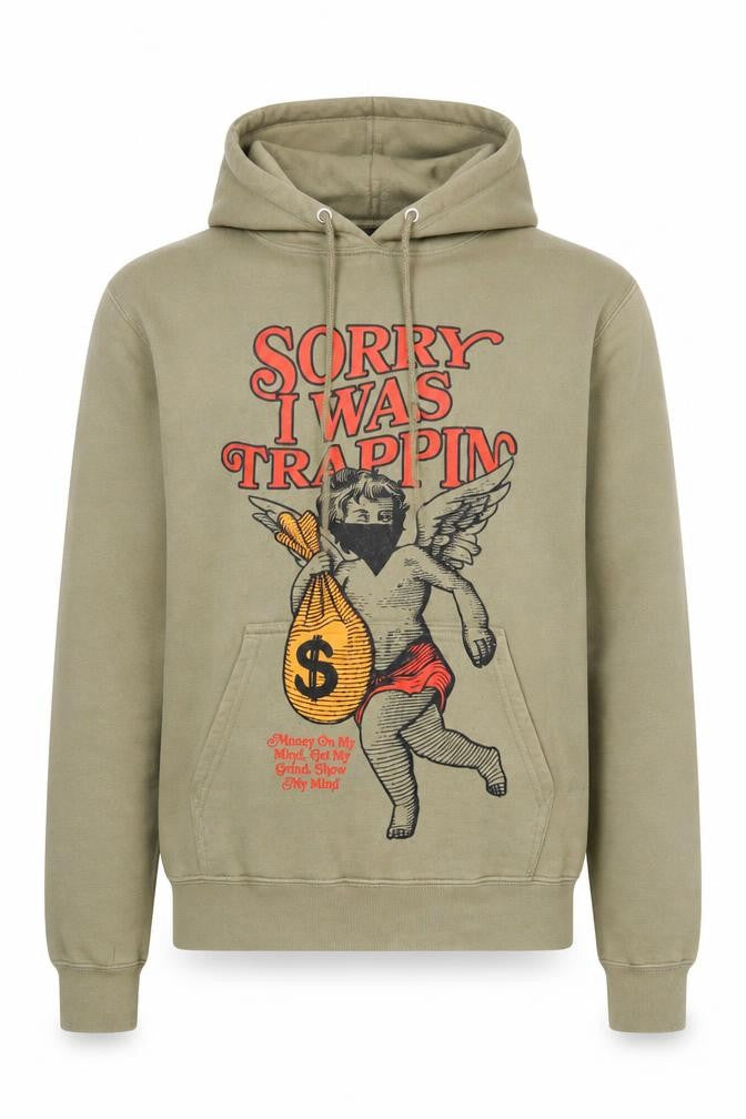 Front view of Fashion Nova Men's Green XS Hoodie Pullover with Graphic