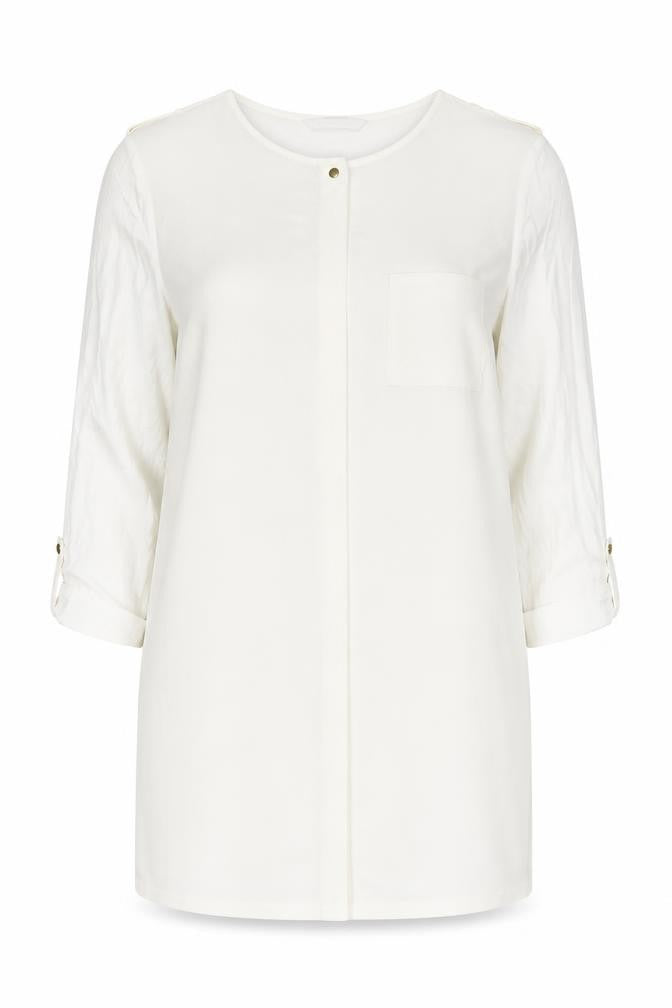 Marks and Spencer Women's White Button-Up Shirt, Size 16
