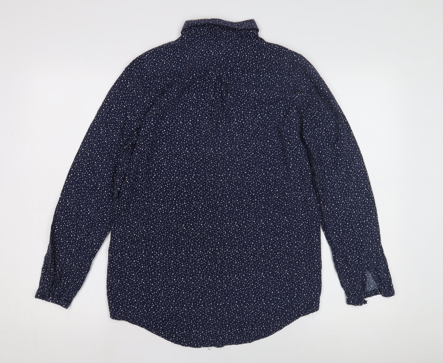 Joules Women's Blue Button-Up Star Print Shirt