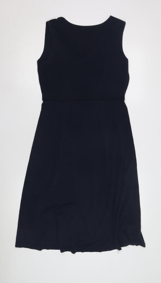 ME+EM Women's Black Midi A-Line Dress Size 12