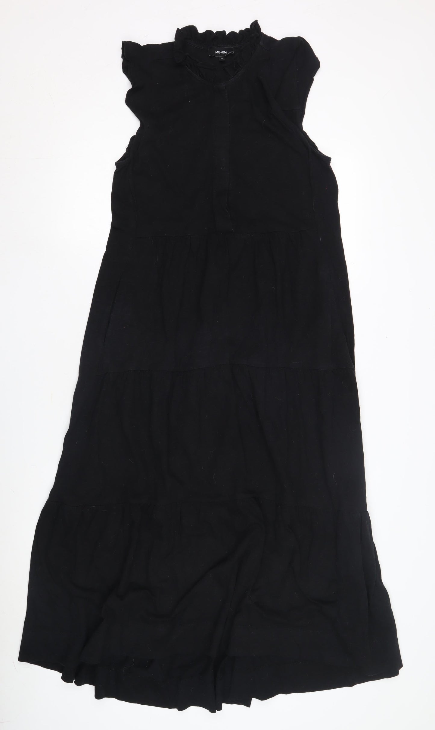ME+EM Women's Black Midi A-Line Dress Size 12