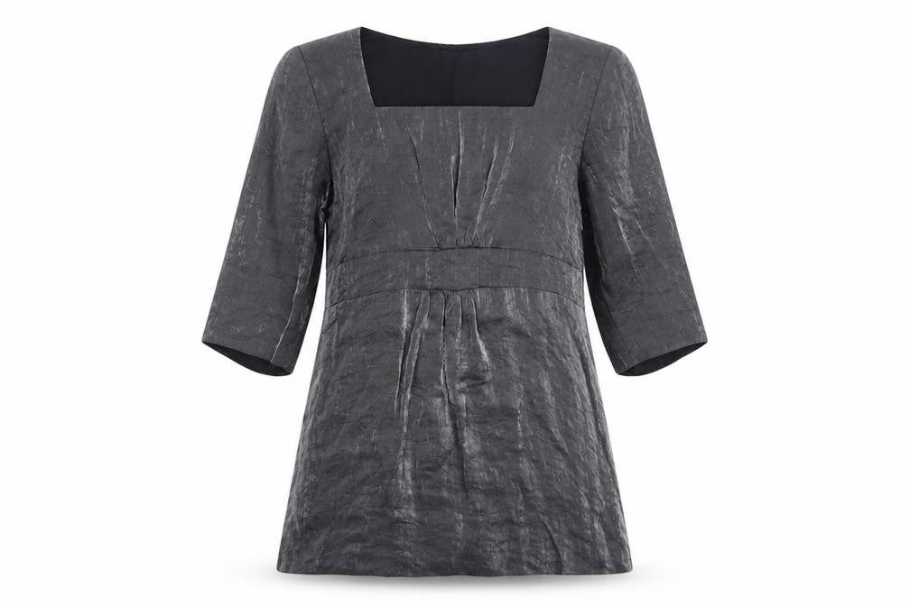 Front view of Principles Women's Grey Tunic, size 14, Petite, Square Neck