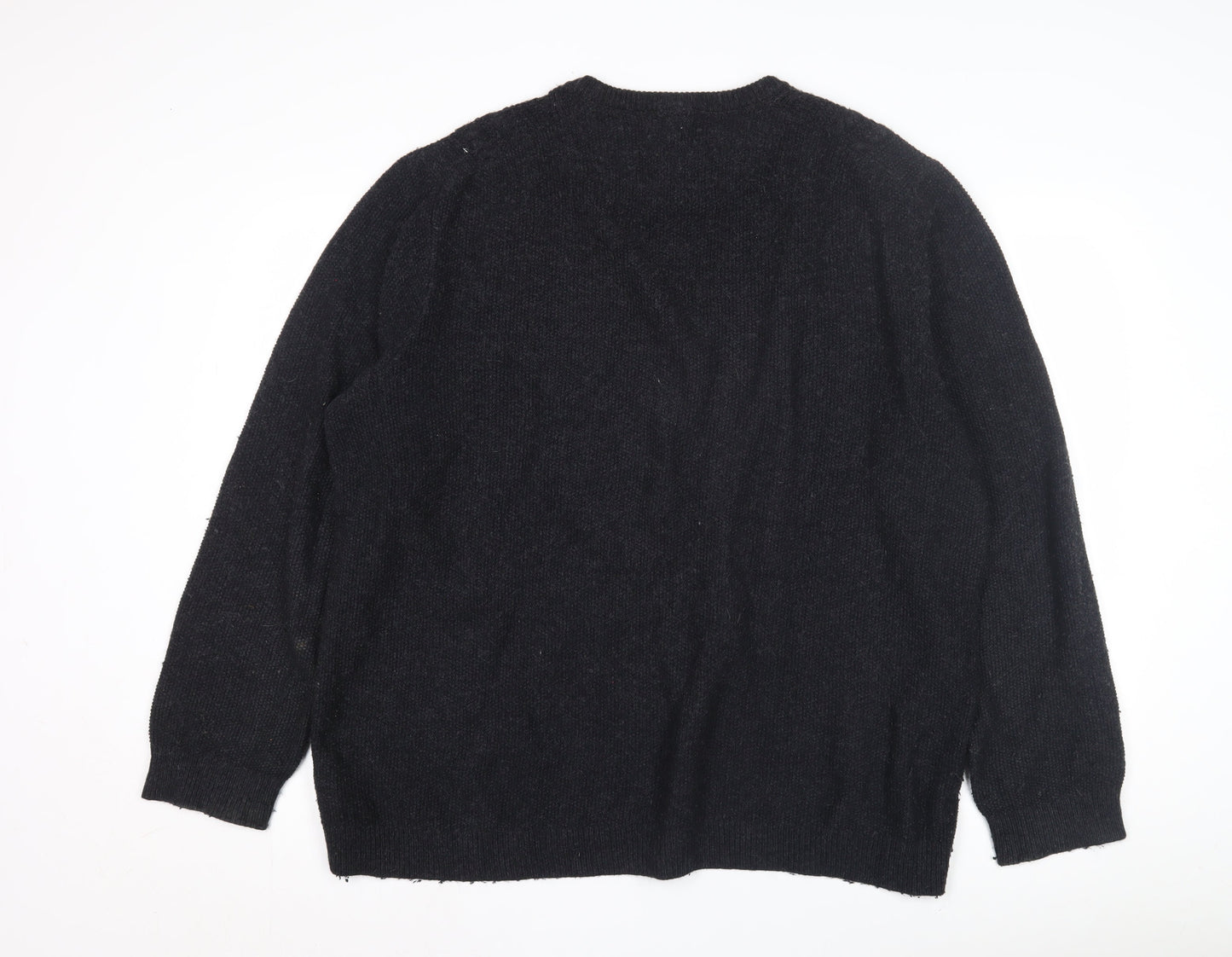Ted Baker Men's Black Wool Jumper 6XL Cable-Knit Crew Neck