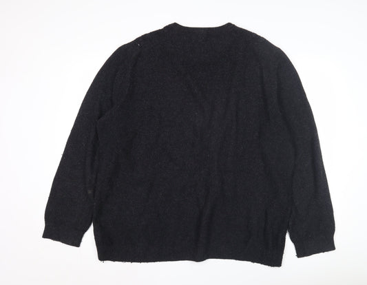 Ted Baker Men's Black Wool Jumper 6XL Cable-Knit Crew Neck