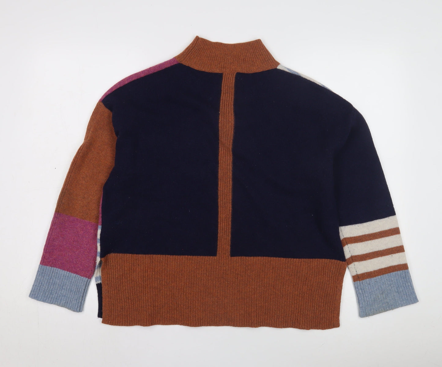 White Stuff Women's Multicoloured High Neck Jumper Size 14