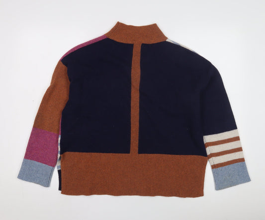 White Stuff Women's Multicoloured High Neck Jumper Size 14