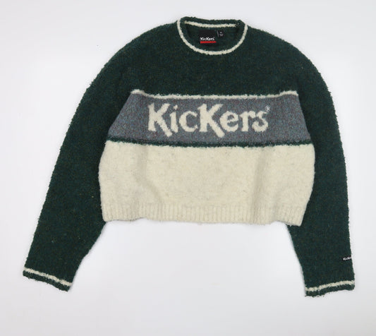 Kickers Women's Green Pullover Jumper - M