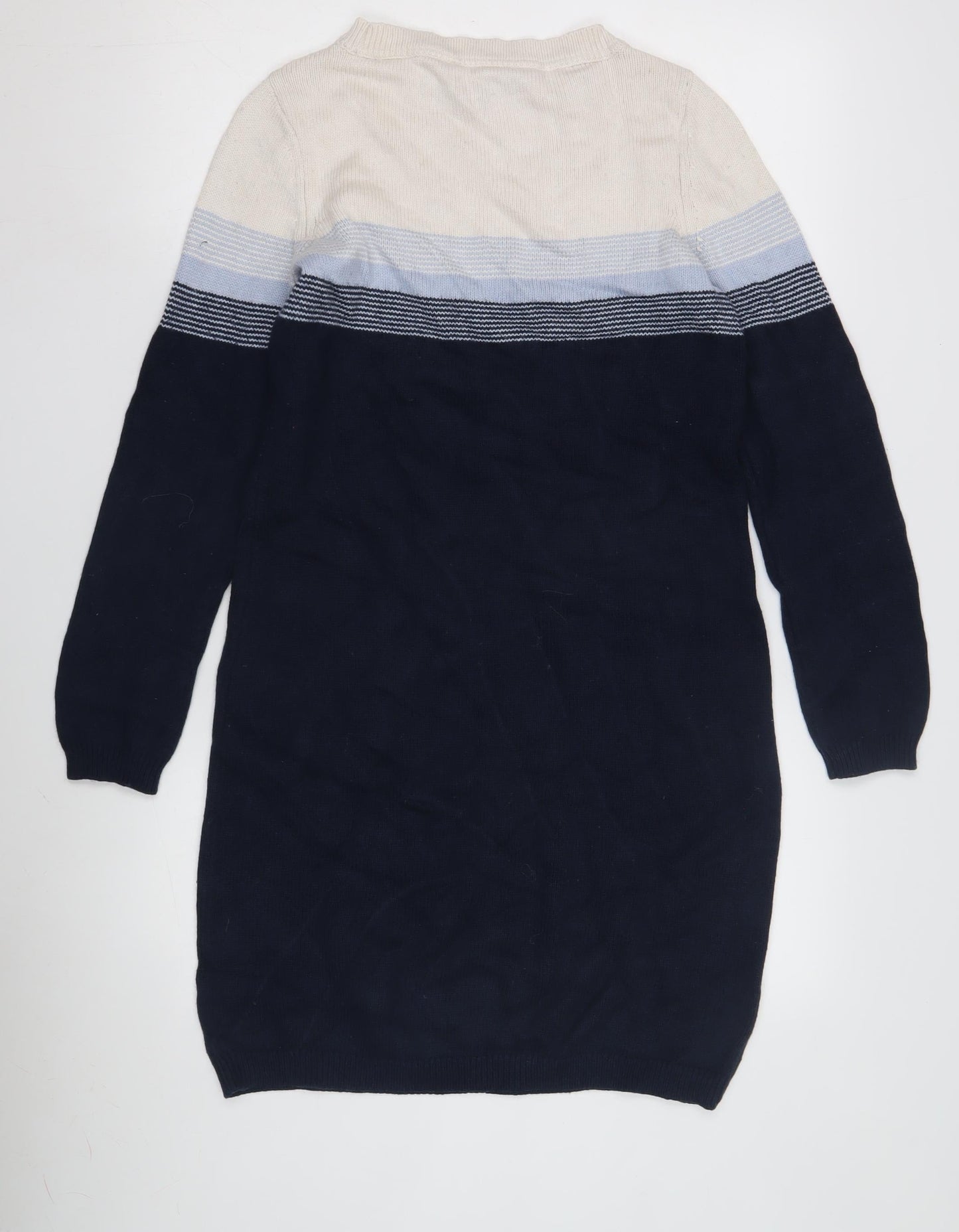 Crew Clothing Women's Ivory Blue Jumper Dress Size 10