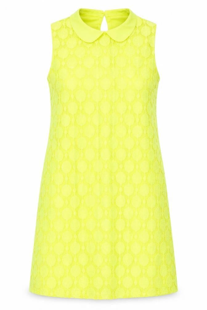 Principles Women's Yellow Sleeveless Lace Dress Size 14