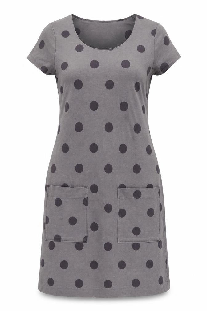 Boden Women's Grey Polka Dot Cotton Dress, Size 10
