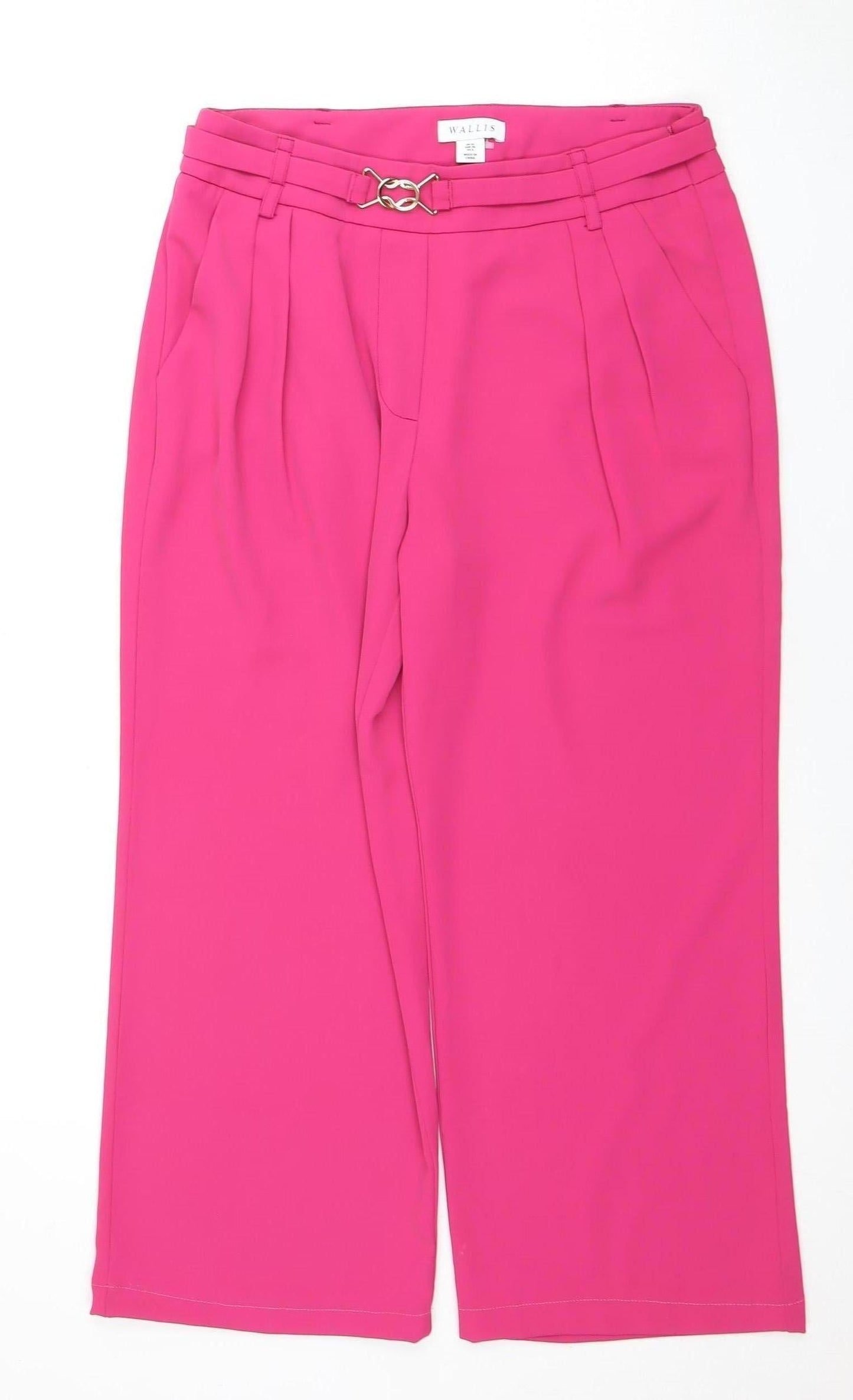 Wallis Women's Pink Trousers, Size 10, Pleated Mid-Rise