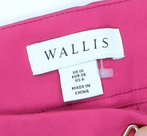 Wallis Women's Pink Trousers, Size 10, Pleated Mid-Rise