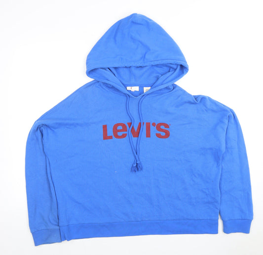 Levi's Men's Blue Pullover Hoodie M - Iconic Logo Design