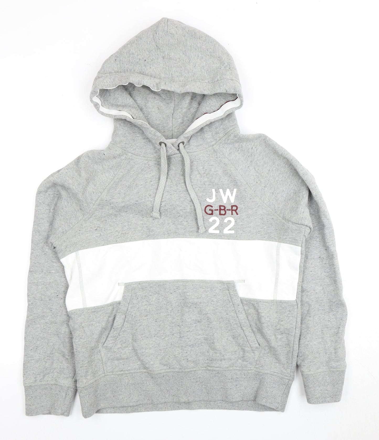 Jack Wills Men's Grey Hoodie - Size L, Logo Design