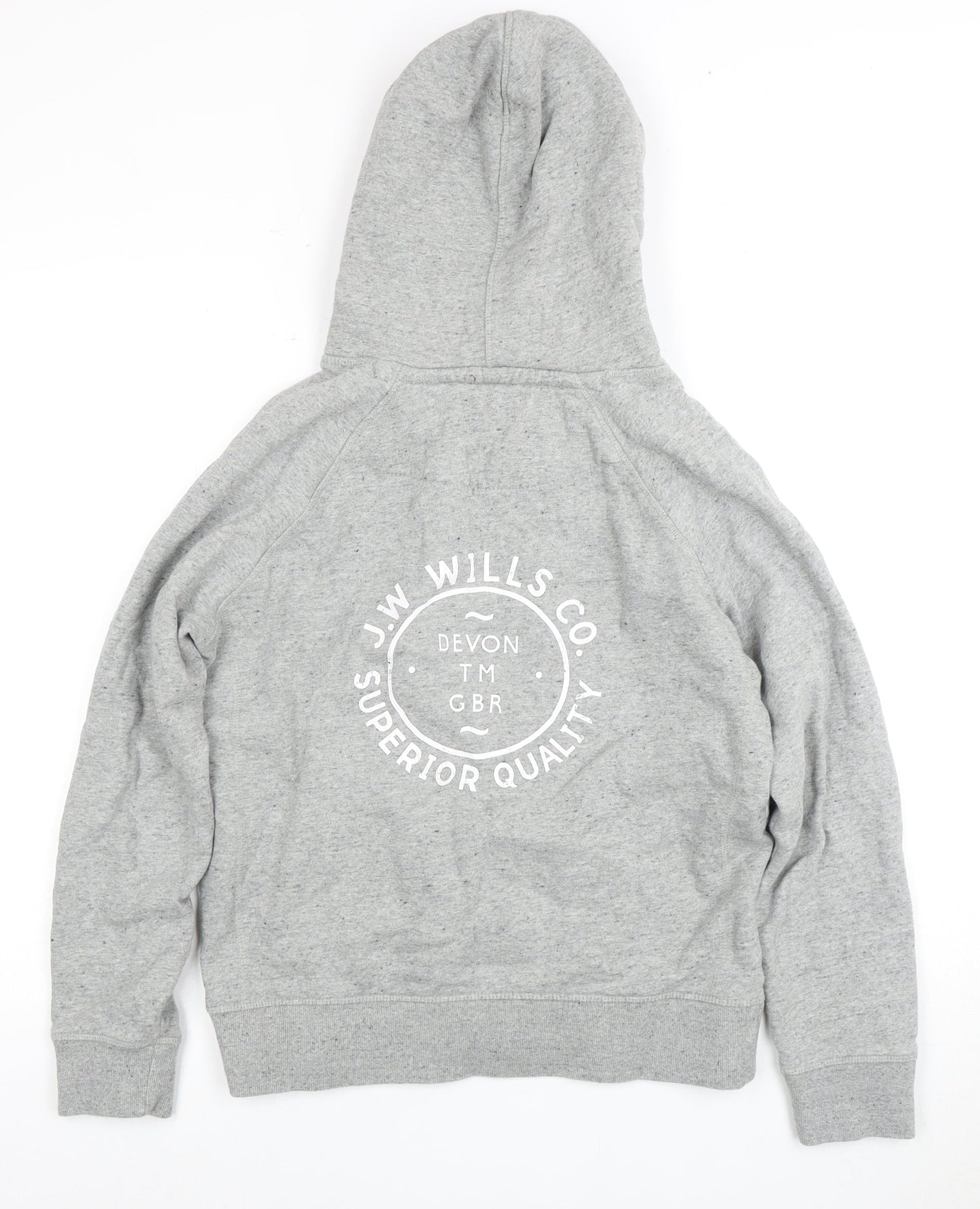 Jack Wills Men's Grey Hoodie - Size L, Logo Design