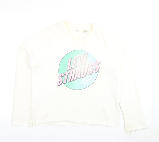 Levi Strauss Women's Ivory Pullover Sweatshirt, Medium