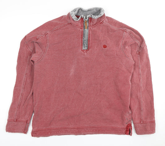 FatFace Men's Red S 1/4 Zip Sweatshirt