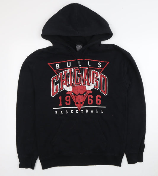 UNK Men's Black Pullover Hoodie S - Basketball Graphic