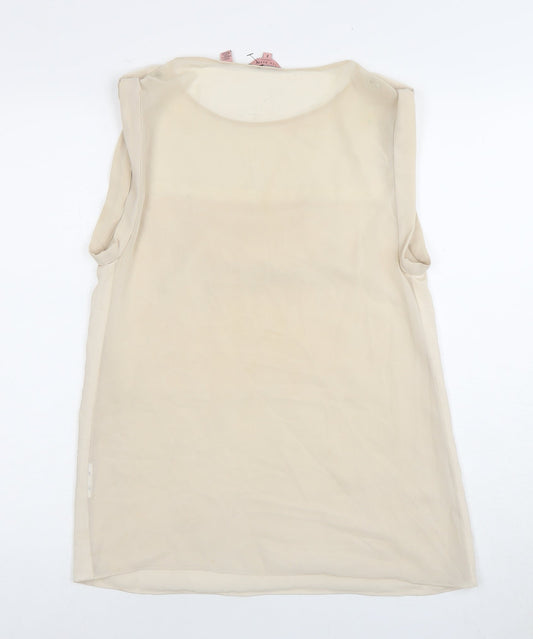 Ted Baker Women's Beige Sequin Sleeveless Top Size 8