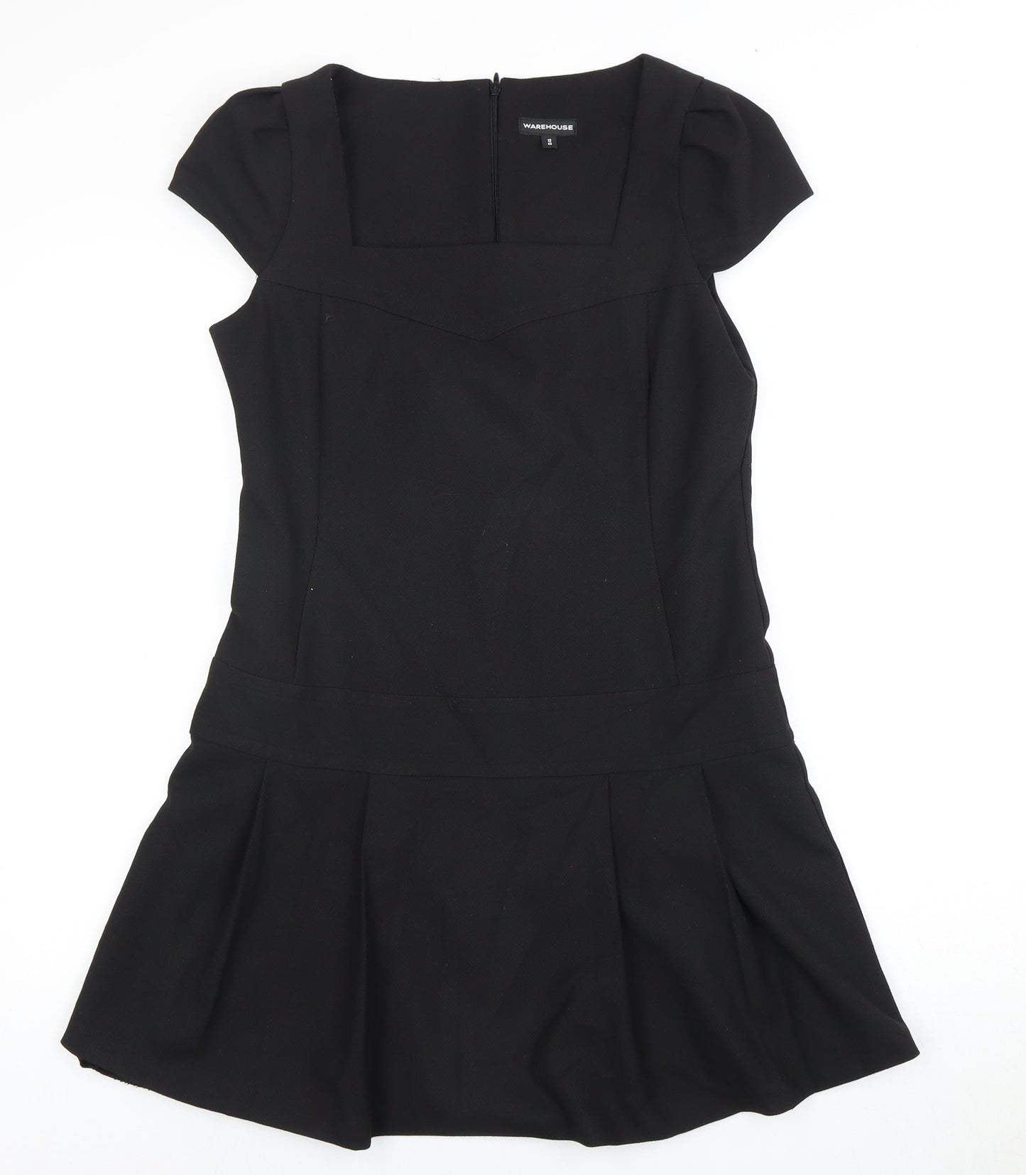Warehouse Women's Black Short Sleeve Dress Size 12