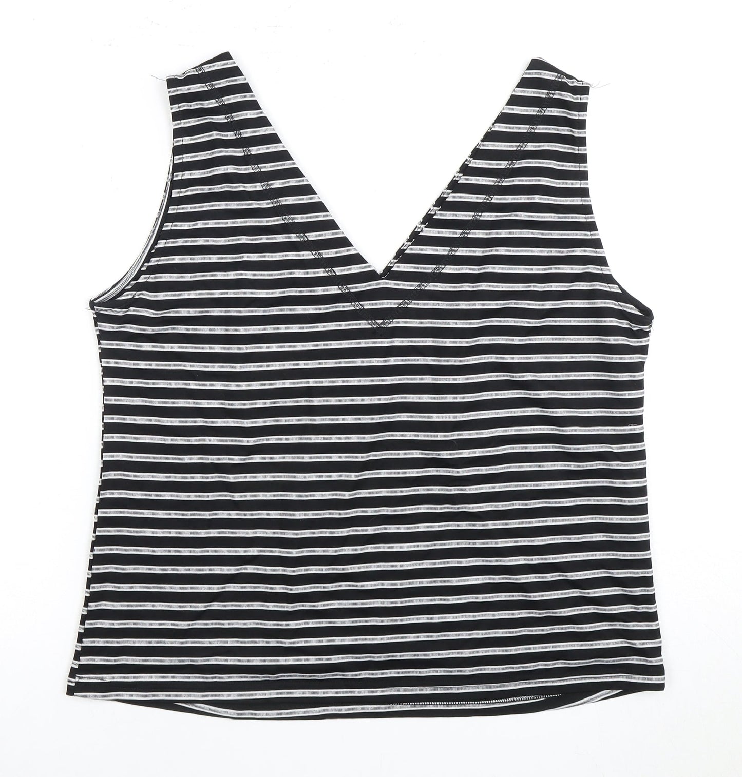 Warehouse Women's Black Striped Tank Top Size 14