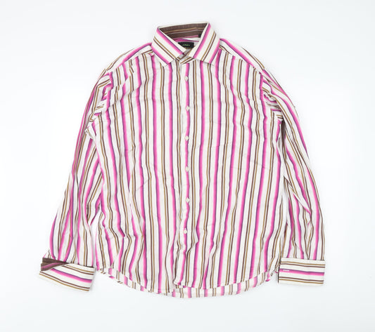 Jones Men's Multicoloured Striped Dress Shirt