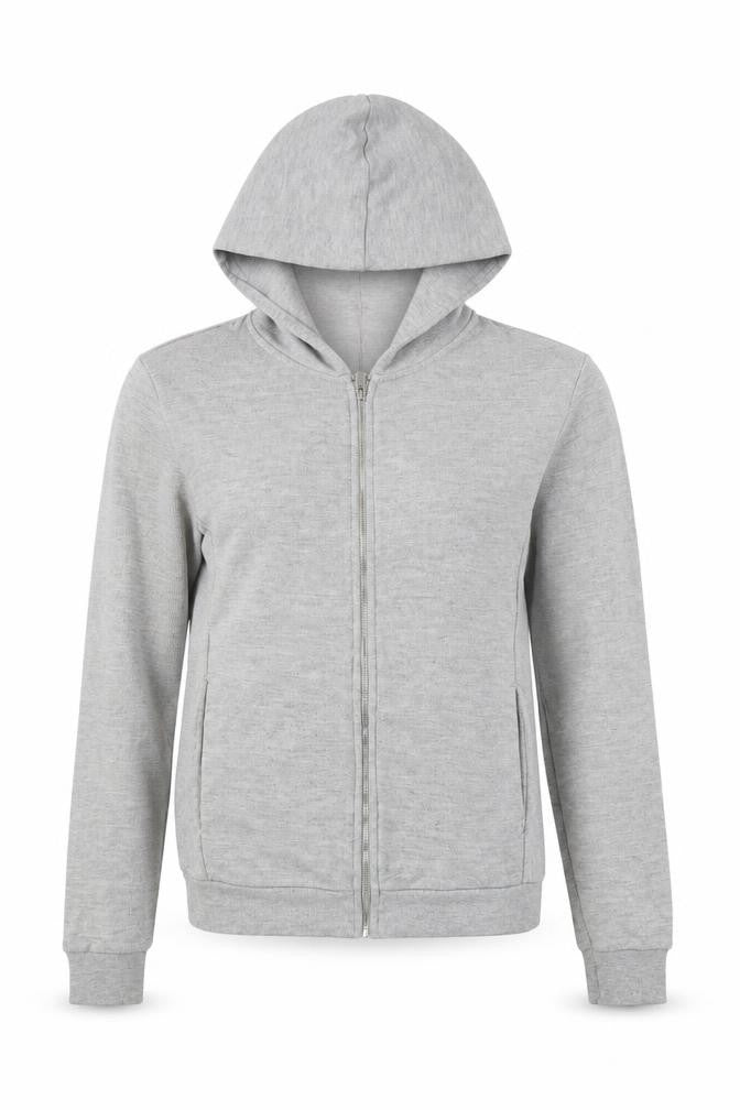 Zara Unisex Grey Full Zip Hoodie, Size S, Casual Essential
