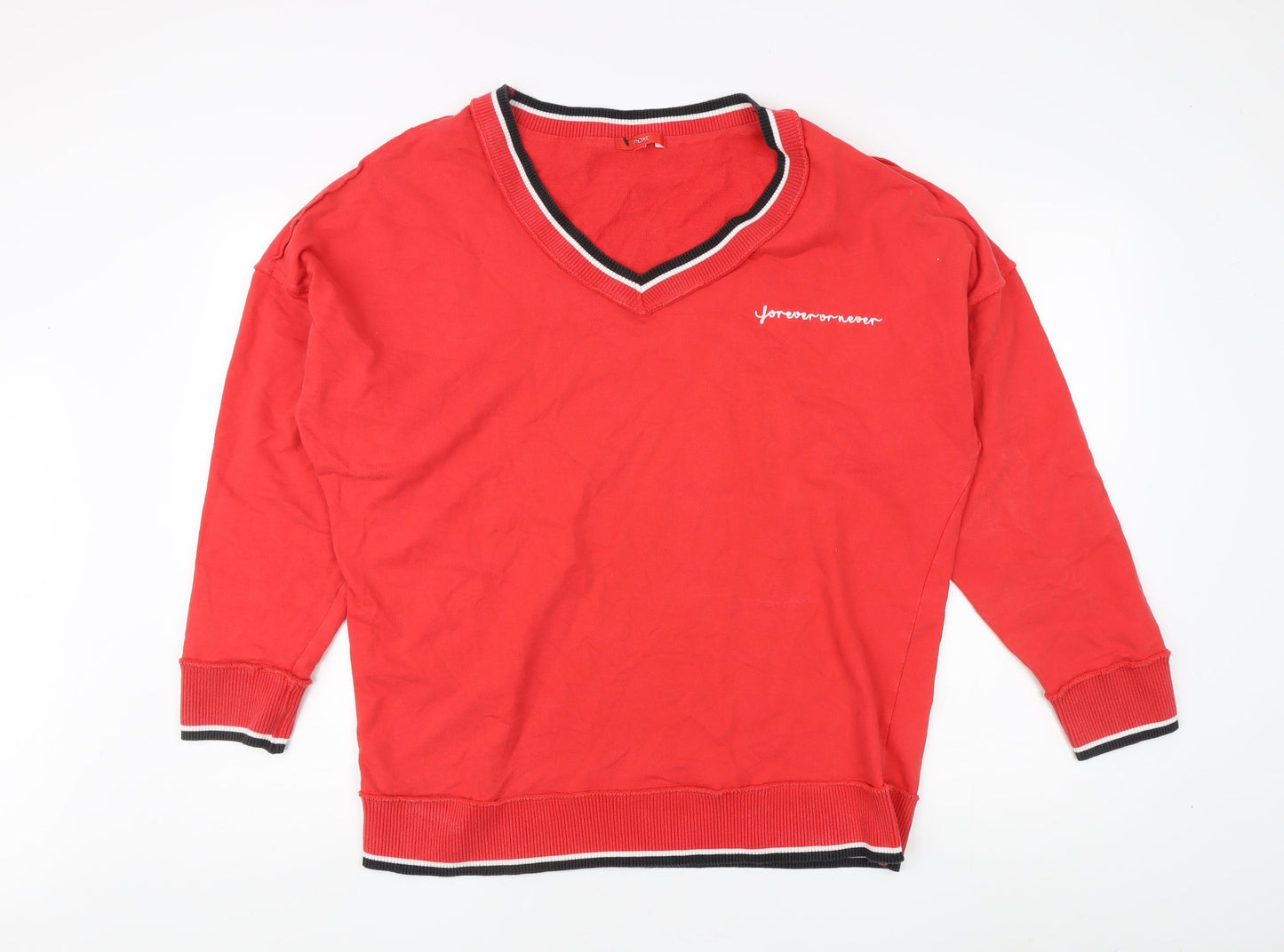 Next Women's Red V-Neck Sweatshirt Size 18