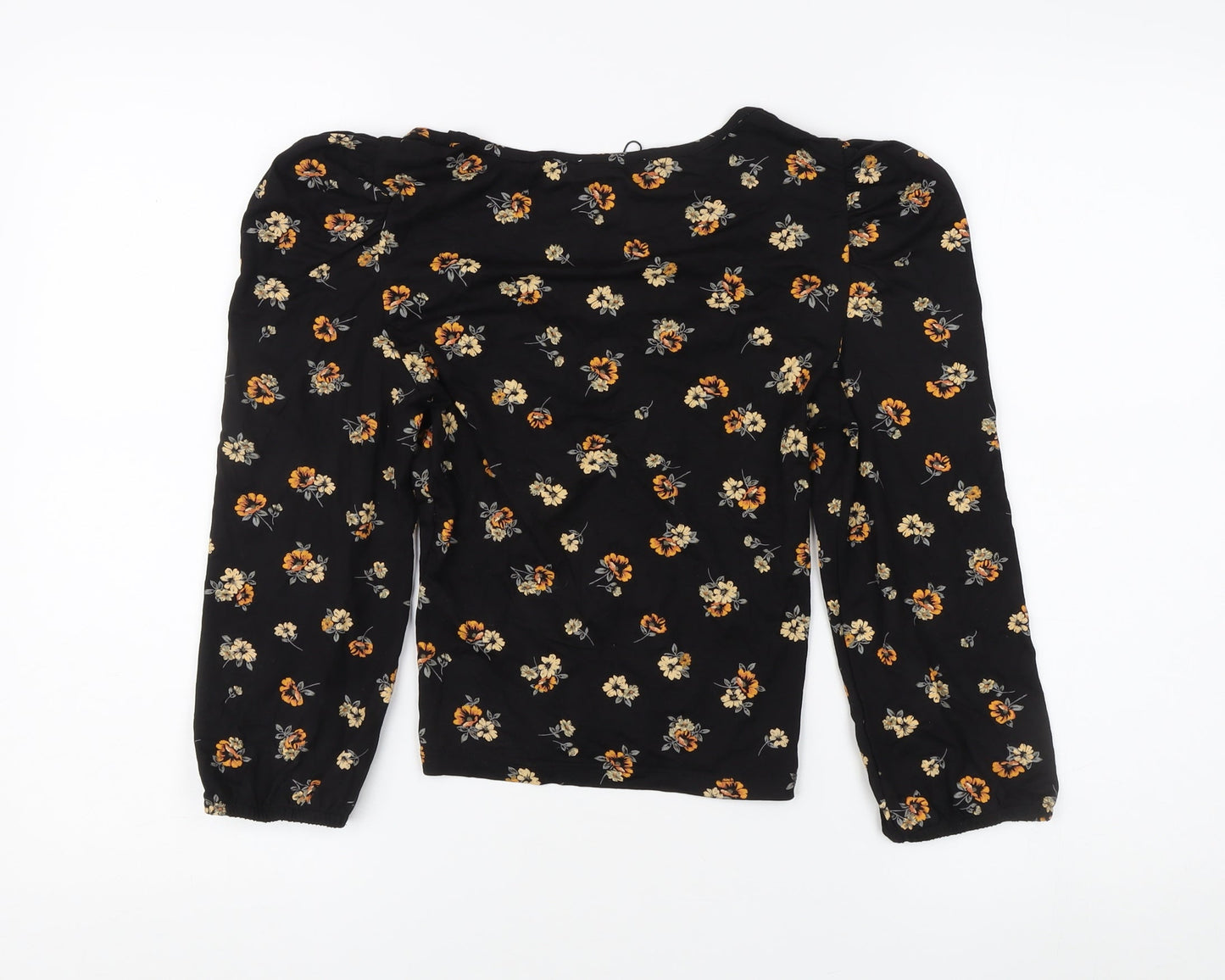 Only Women's Black Floral V-Neck Blouse - S