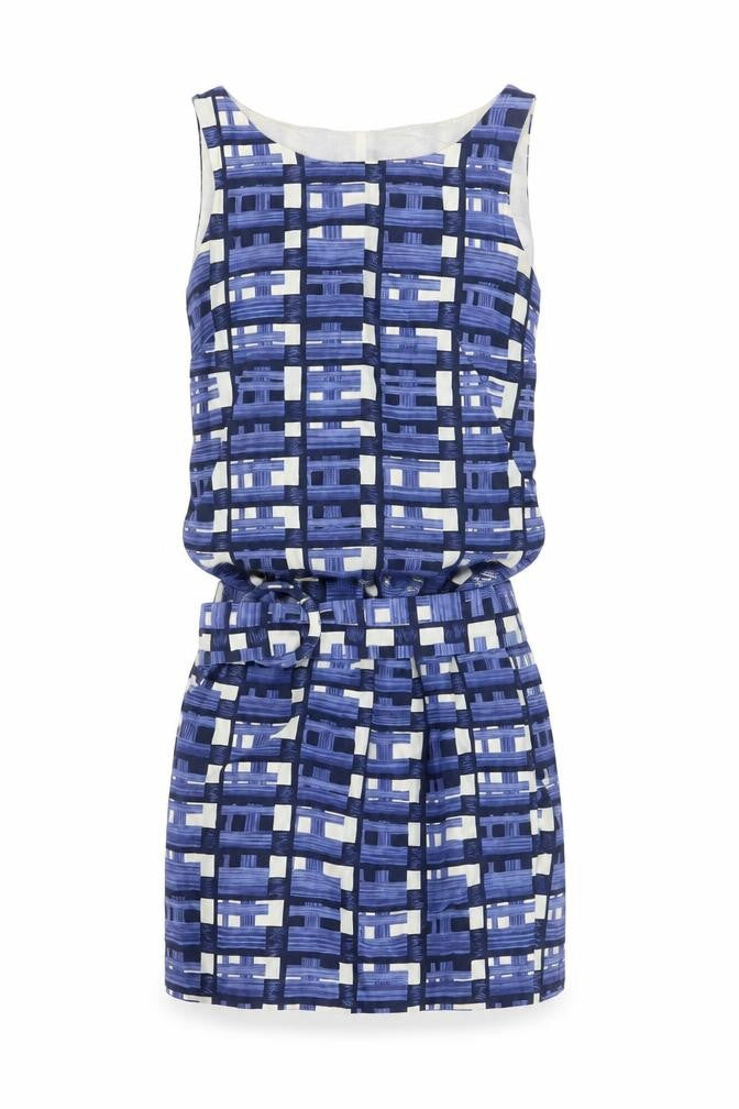 L.K. Bennett Women's Blue Geometric Knee-Length Shift Dress