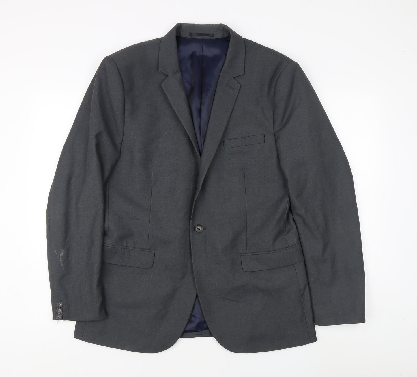 Topman Grey Men's Blazer 42 Regular Jacket Notch Lapel