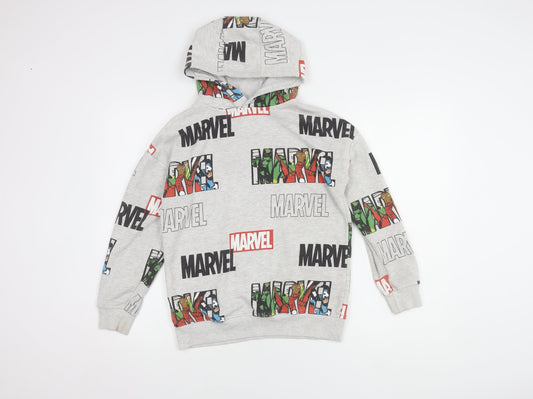 Marvel Boys Grey Superhero Pullover Hoodie 11-12 Years