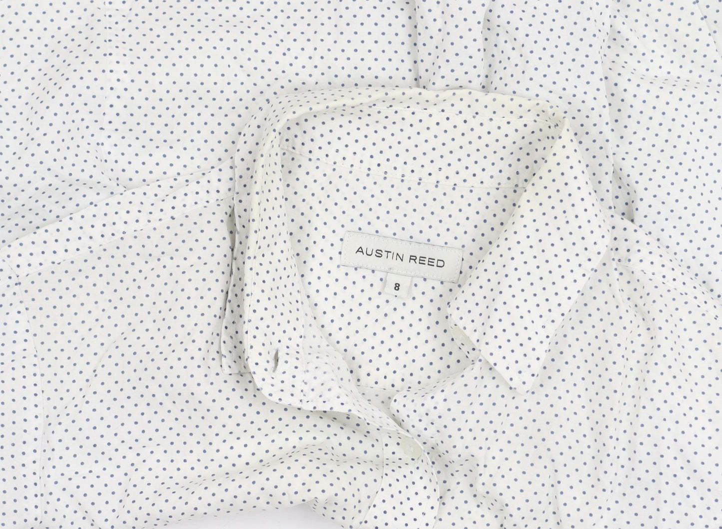 Austin Reed Women's White Polka Dot Button-Up Shirt