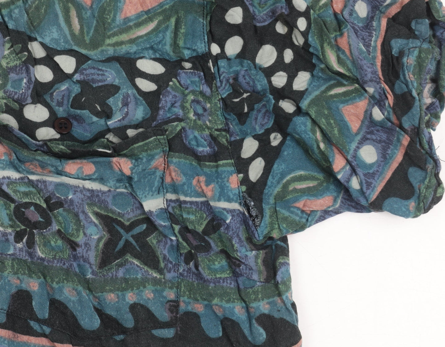 Fine Line Men's Multicoloured Geometric Shirt, L, Short Sleeve