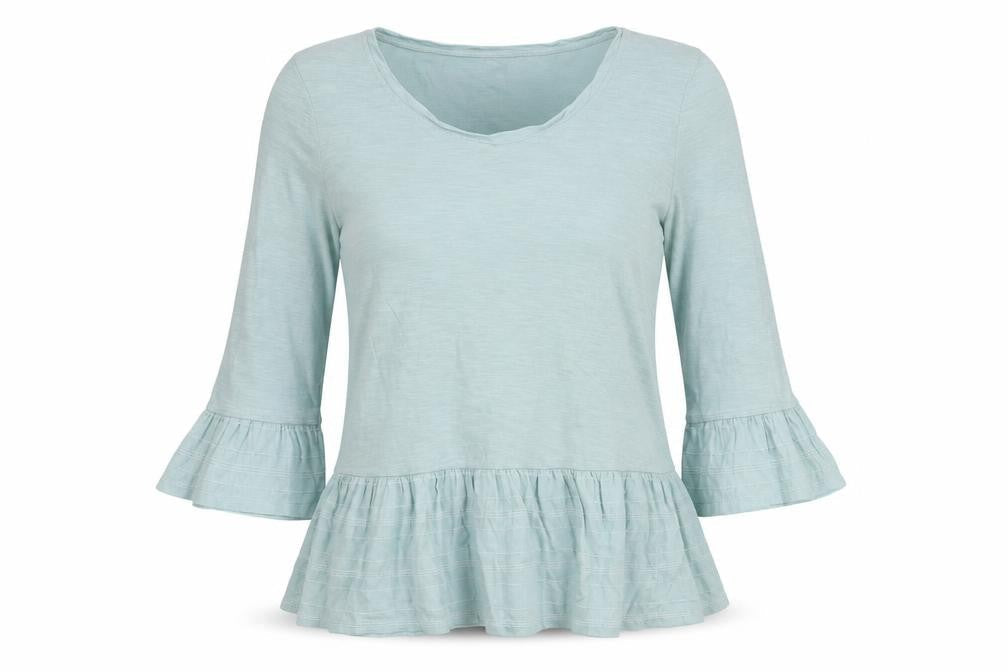 FatFace Women's Blue 3/4 Sleeve Top UK Size 10