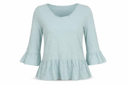 FatFace Women's Blue 3/4 Sleeve Top UK Size 10