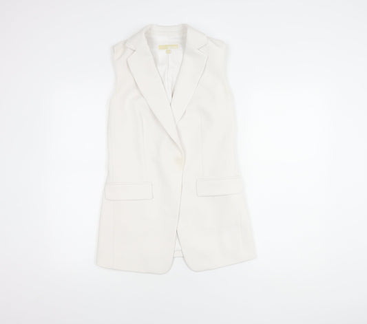 Michael Kors Women's White Sleeveless Suit Jacket