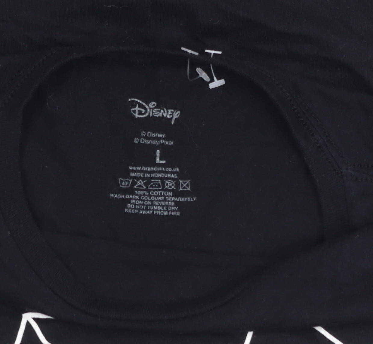 Disney Women's Black T-Shirt L 100% Cotton Bow Print