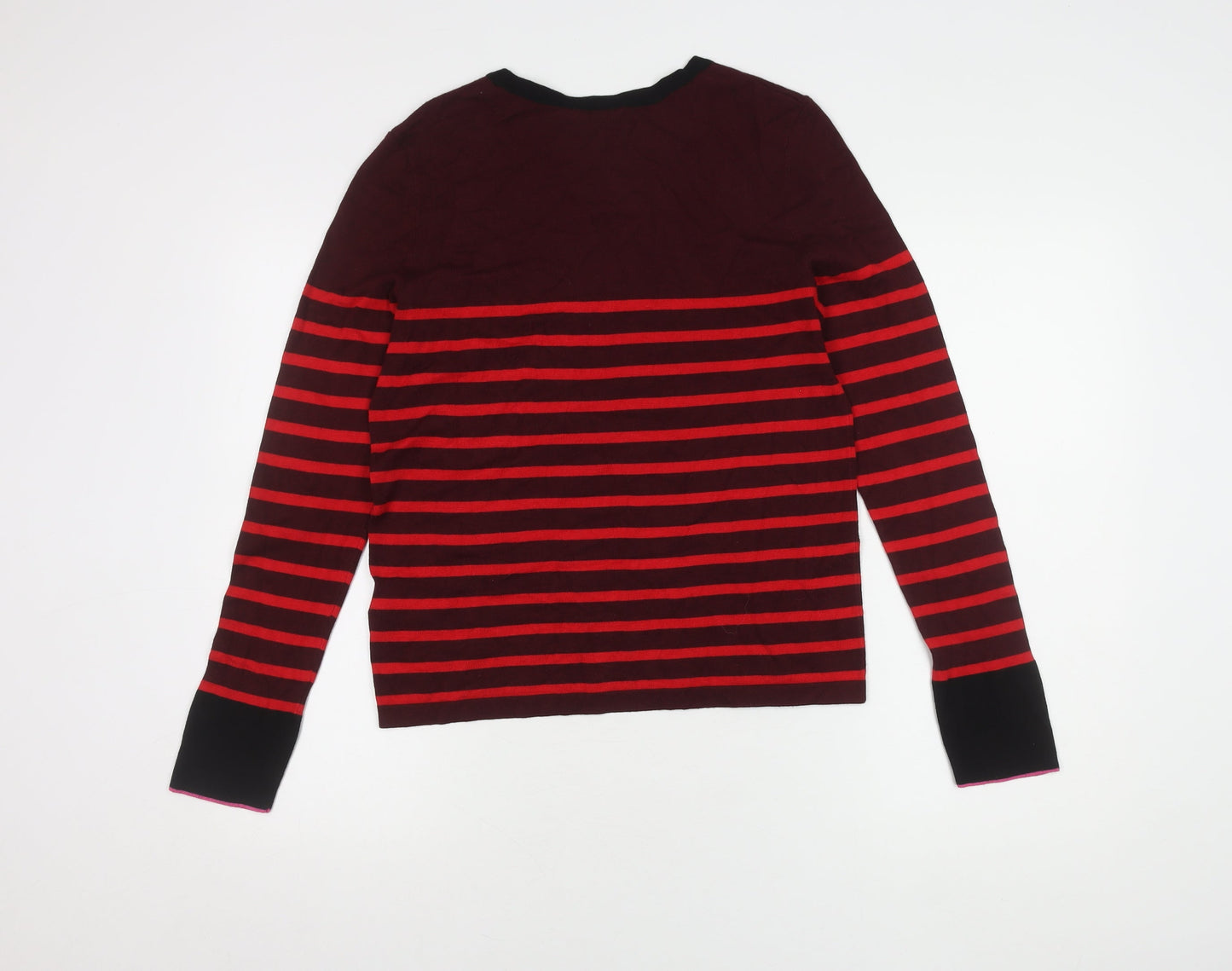 Warehouse Women's Red Striped Pullover Jumper Size 16