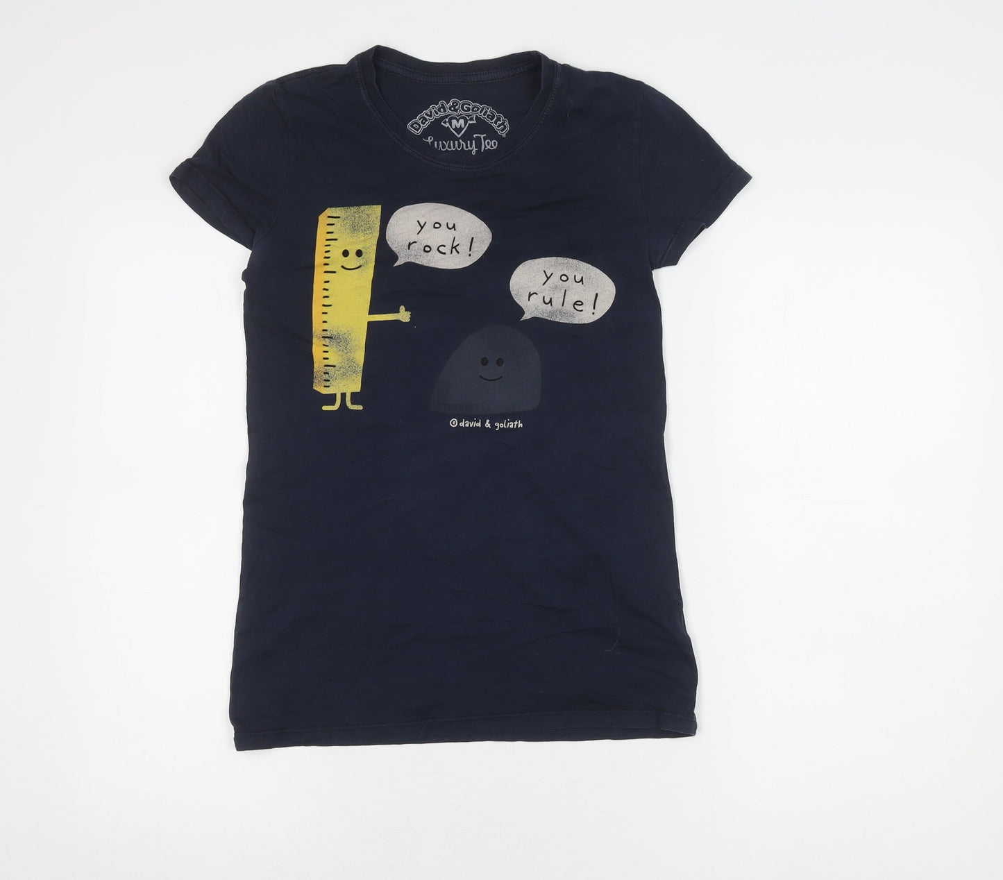 David & Goliath Blue Unisex Kids Funny T-Shirt M