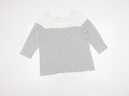 The White Company Women's Stripe Cotton Top, Size 14