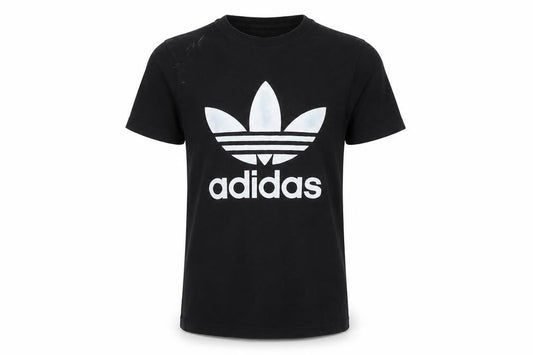 Front view of Adidas Men's Black Graphic Print T-Shirt, size S