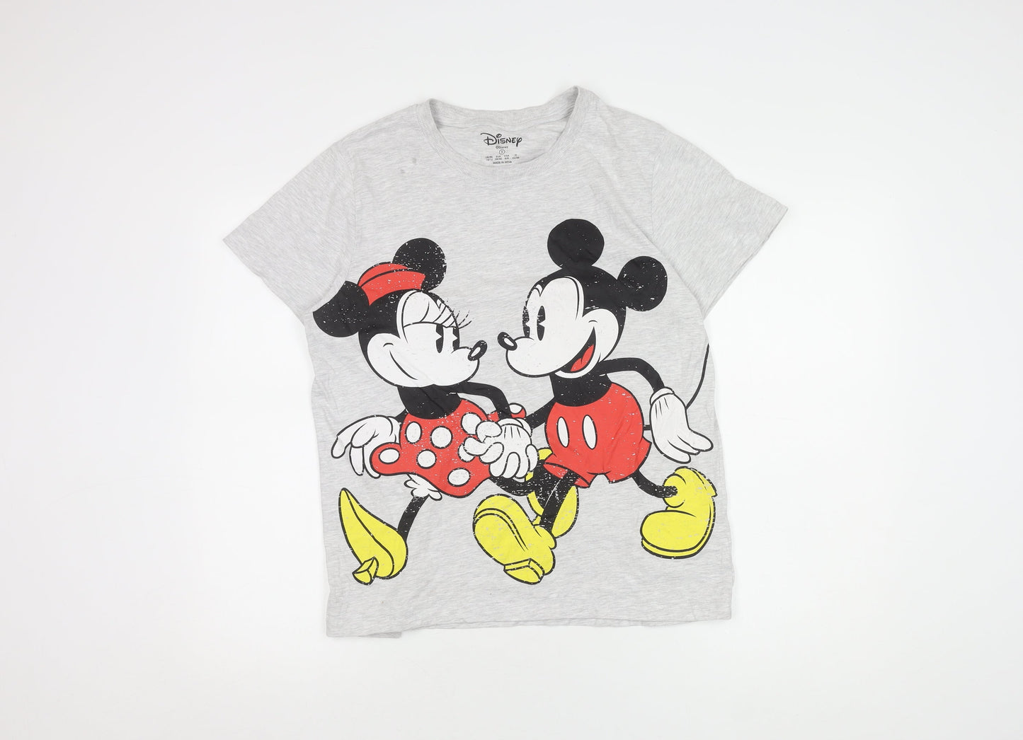Disney Women's Grey T-Shirt Size 10/12 Minnie Mickey